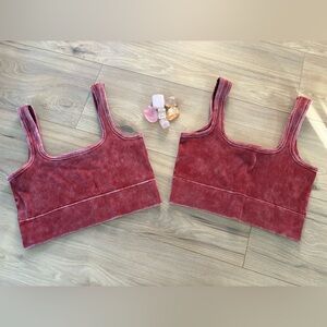 Burgundy Ribbed Bralettes Large/Extra Large